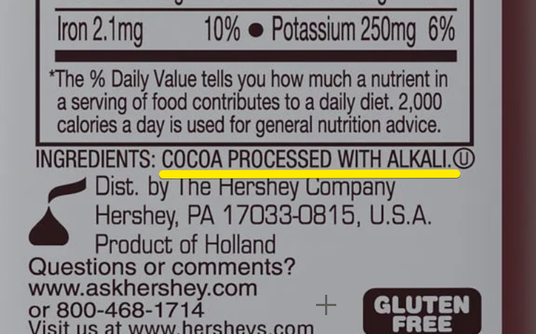 Hershey's special dark cocoa powder ingredients